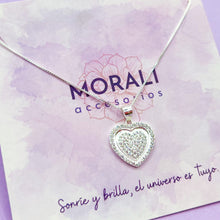 Cargar imagen en el visor de la galería, Dije Plata Corazón Circones Cristal
