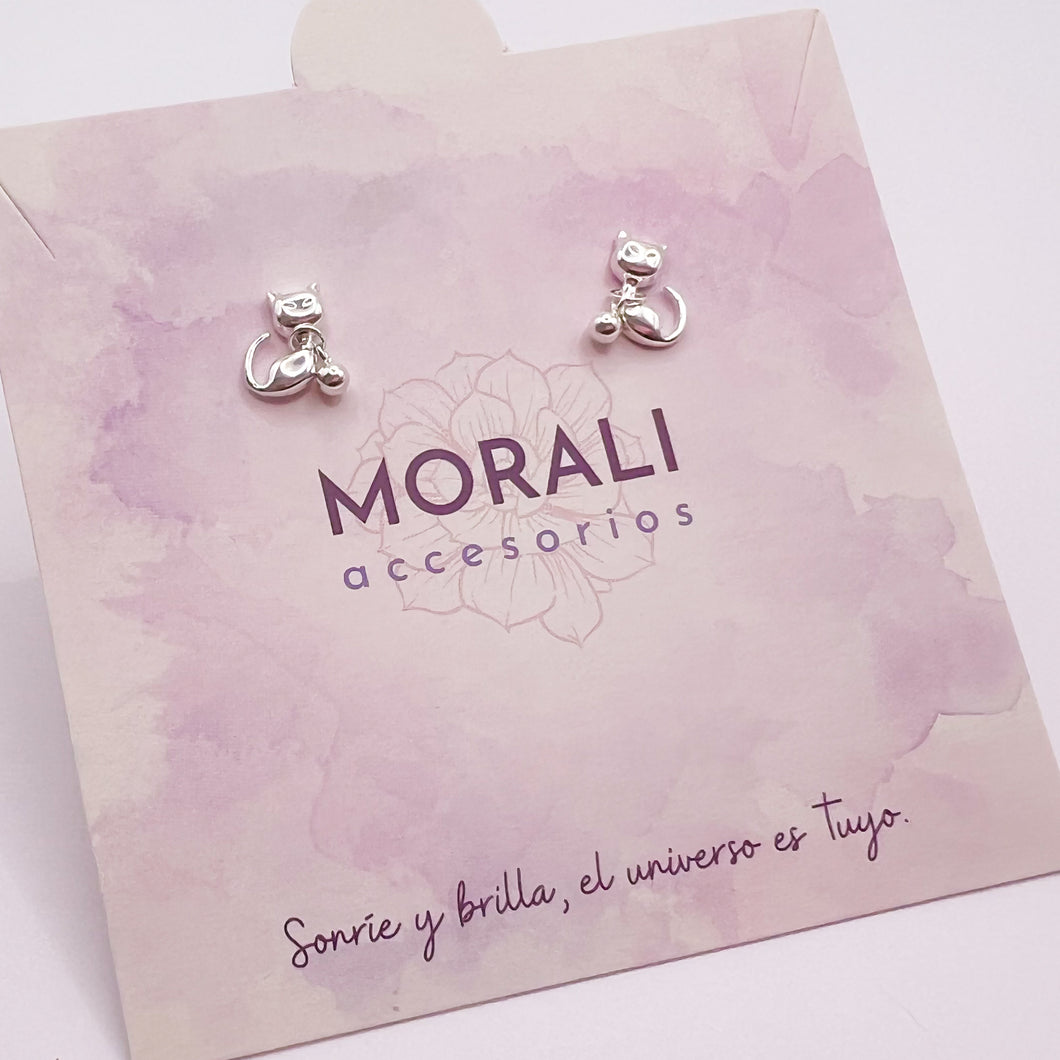 Aretes Plata Gato Balin