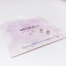 Cargar imagen en el visor de la galería, Aretes Plata Circón Redondo 5 mm
