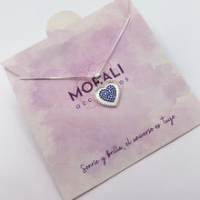 Cargar imagen en el visor de la galería, Dije Plata Corazón Circones Azules
