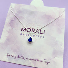 Cargar imagen en el visor de la galería, Dije Plata Circón Gota Azul
