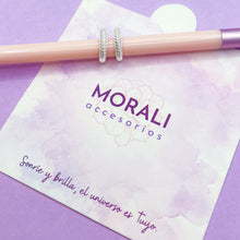 Cargar imagen en el visor de la galería, Candongas Plata Cuadro Microcircones
