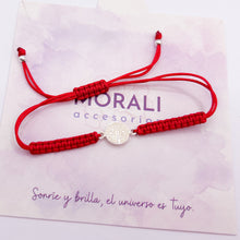 Cargar imagen en el visor de la galería, Pulsera Plata San Benito Roja
