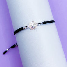 Cargar imagen en el visor de la galería, Pulsera Plata San Benito Negra
