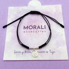 Cargar imagen en el visor de la galería, Pulsera Plata Medalla San Benito Negra

