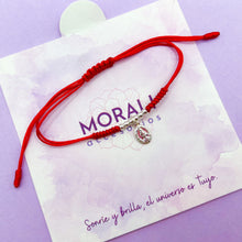 Cargar imagen en el visor de la galería, Pulsera Plata Virgen Milagrosa Roja
