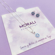 Cargar imagen en el visor de la galería, Juego Plata Ojo Turco Turquesa
