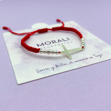 Cargar imagen en el visor de la galería, Pulsera Plata Cruz y Balines
