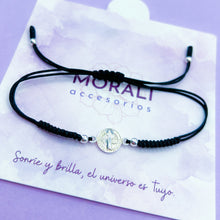 Cargar imagen en el visor de la galería, Pulsera Plata San Benito Negra
