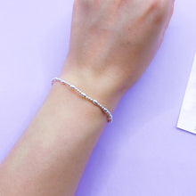 Cargar imagen en el visor de la galería, Pulsera Plata Balines Grano Arroz
