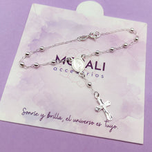 Cargar imagen en el visor de la galería, Pulsera Plata Denario Virgen Guadalupe 3 mm
