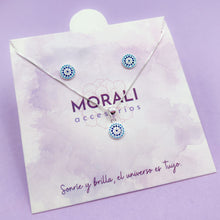 Cargar imagen en el visor de la galería, Juego Plata Ojo Turco Turquesa
