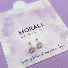 Cargar imagen en el visor de la galería, Aretes Plata Corazón Cierre de Seguridad
