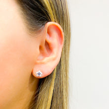 Cargar imagen en el visor de la galería, Aretes Plata Estrellita Azul
