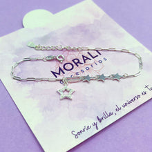 Cargar imagen en el visor de la galería, Pulsera Plata Estrellas Microcircones
