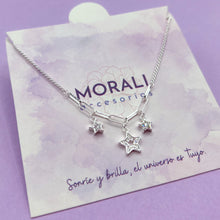 Cargar imagen en el visor de la galería, Tobillera Plata Tres Estrellas
