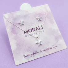 Cargar imagen en el visor de la galería, Juego Plata Flor Cristal
