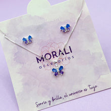 Cargar imagen en el visor de la galería, Juego Plata Mariposa Azul Lila
