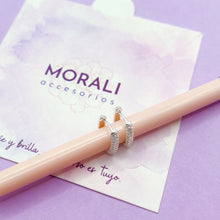 Cargar imagen en el visor de la galería, Candongas Plata Cuadro Microcircones
