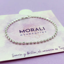 Cargar imagen en el visor de la galería, Pulsera Plata Balines Labrados Grandes
