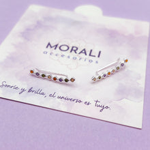 Cargar imagen en el visor de la galería, Aretes Escalador Plata Colores Pastel
