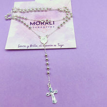 Cargar imagen en el visor de la galería, Rosario Plata Virgen Milagrosa Balín 3,5 mm
