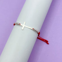 Cargar imagen en el visor de la galería, Pulsera Plata Cruz y Balines

