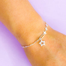 Cargar imagen en el visor de la galería, Pulsera Plata Estrellas Microcircones
