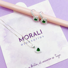 Cargar imagen en el visor de la galería, Juego Plata Corazón Verde
