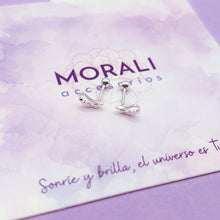 Cargar imagen en el visor de la galería, Aretes Plata Ala Cierre de Seguridad
