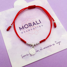 Cargar imagen en el visor de la galería, Pulsera Plata Medalla San Benito Roja
