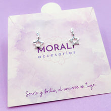 Cargar imagen en el visor de la galería, Aretes Plata Estrellas
