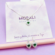 Cargar imagen en el visor de la galería, Juego Plata Corazón Verde
