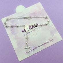 Cargar imagen en el visor de la galería, Pulsera Plata Denario Virgen Milagrosa 4 mm
