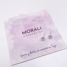 Cargar imagen en el visor de la galería, Aretes Plata Circón Estrella 7 mm
