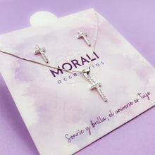 Cargar imagen en el visor de la galería, Juego Plata Cruz Microcircones
