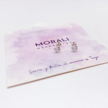 Cargar imagen en el visor de la galería, Aretes Plata Corazón Circón 5 mm
