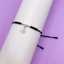 Cargar imagen en el visor de la galería, Pulsera Plata Medalla San Benito Negra
