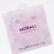 Cargar imagen en el visor de la galería, Aretes Plata Circón Estrella 7 mm
