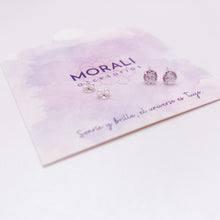 Cargar imagen en el visor de la galería, Aretes Plata Circón Redondo 6 mm
