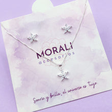 Cargar imagen en el visor de la galería, Juego Plata Flor Cristal

