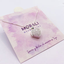 Cargar imagen en el visor de la galería, Relicario Plata Corazón Microcircones
