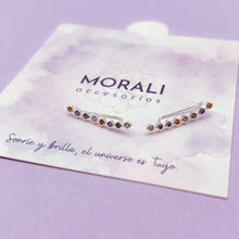 Cargar imagen en el visor de la galería, Aretes Escalador Plata Colores Pastel
