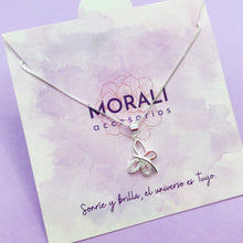 Cargar imagen en el visor de la galería, Dije Plata Mariposa Microcircones
