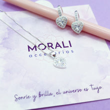 Cargar imagen en el visor de la galería, Juego Plata Corazón Cristal
