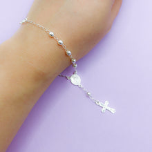 Cargar imagen en el visor de la galería, Pulsera Plata Denario Virgen Milagrosa 4 mm
