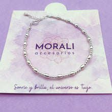 Cargar imagen en el visor de la galería, Pulsera Plata Balines Grano Arroz

