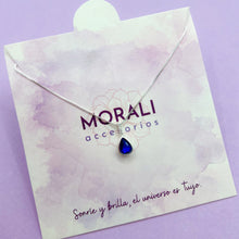 Cargar imagen en el visor de la galería, Dije Plata Circón Gota Azul
