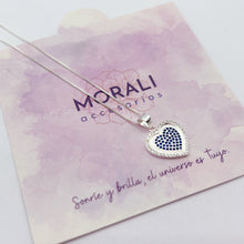 Cargar imagen en el visor de la galería, Dije Plata Corazón Circones Azules
