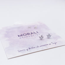 Cargar imagen en el visor de la galería, Aretes Plata Circón Estrella 7 mm
